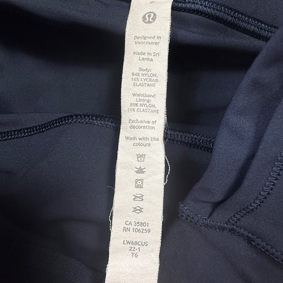 Lululemon Fast and Free II Crop 19" Nulux Navy Sz 6 Non Reflective High Waist - Picture 9 of 12